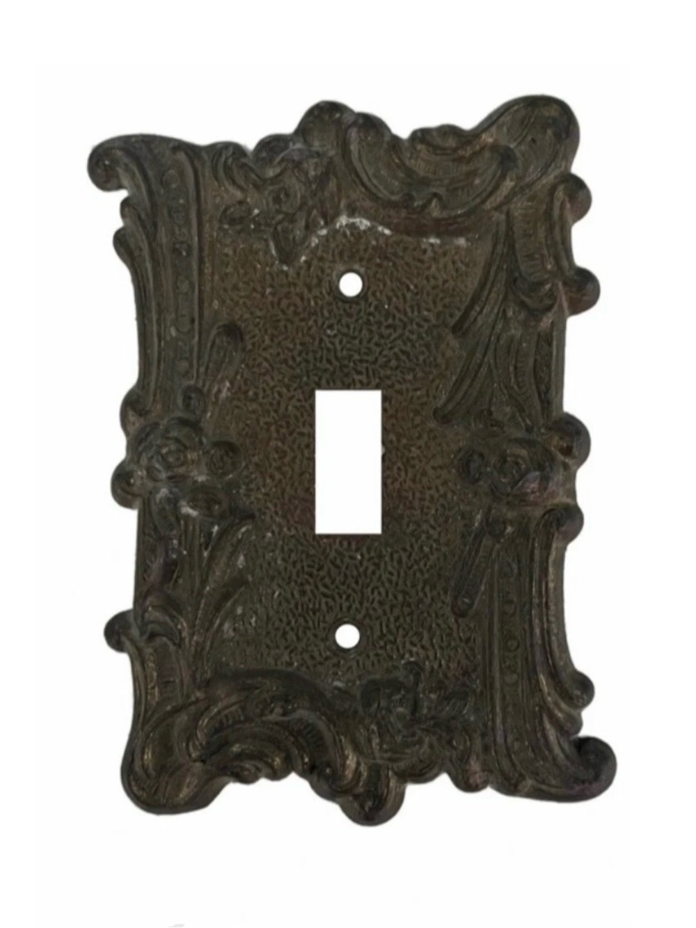 Vintage Edmar 60T Victorian Rose Ornate Bronze Light Switch Plate Cover